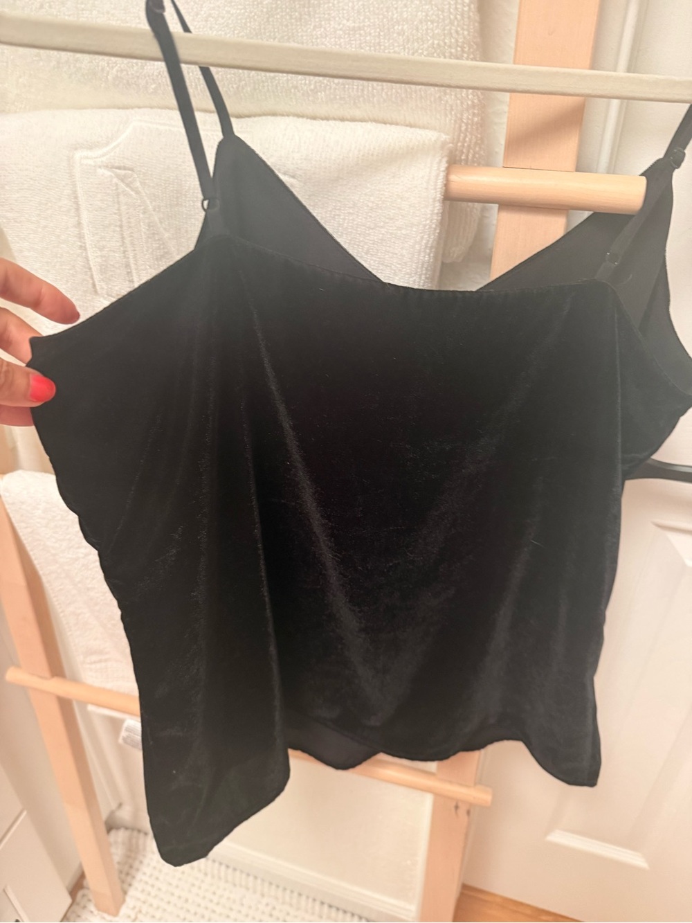 Black Velvet Spaghetti Strap Camisole
